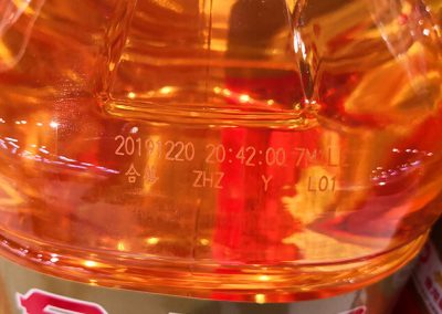 PP,PET oil bottle with CO2 laser marking