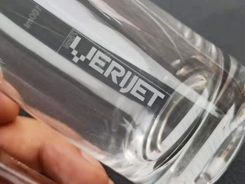 UV laser marking on glass bottles