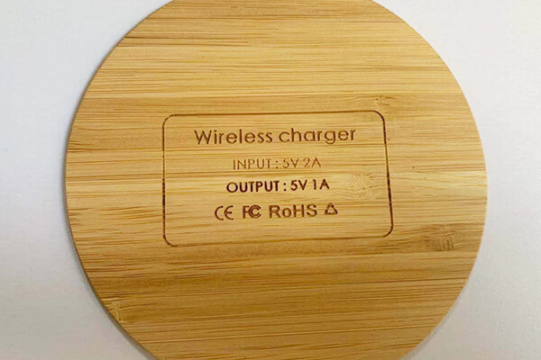 CO2 fly laser engraving on wood