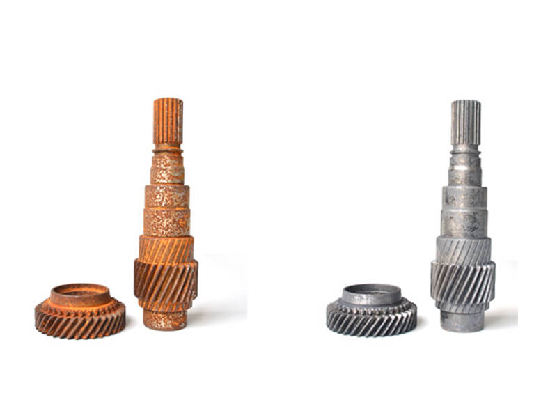 metal parts cleaning by TH 500 Portable laser cleanner